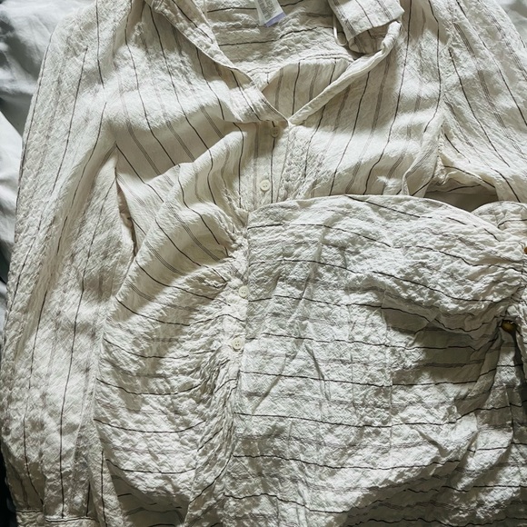 Zara Draped Shirt and Skirt Set, Oyster White, XS - Picture 3 of 8